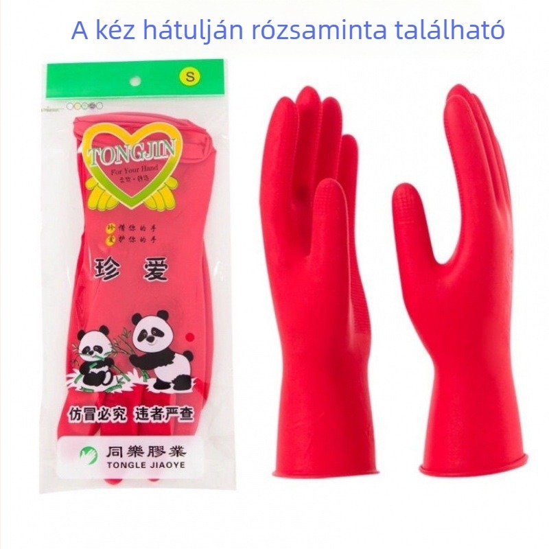 Közepes méretű latex kesztyűk edények mosogatásához, vízálló, háztartási használatra, 32 cm hosszú, könnyű bélésű