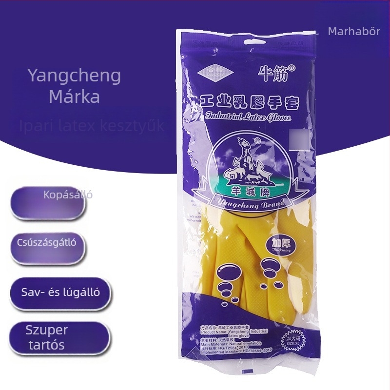 Yangcheng megerősített latex kesztyűk, tartósak és vízállóak, konyhai mosogatáshoz és háztartási tisztításhoz