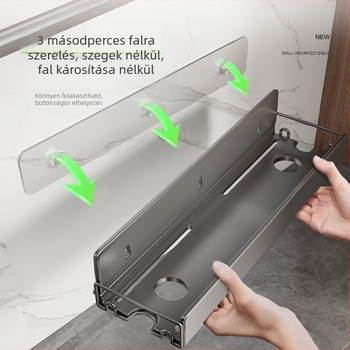 Új falra szerelt konyhai tároló, lyukfúrás nélkül, multifunkcionális olaj- és sótartó, otthoni használatra