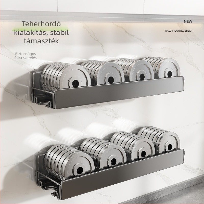Új falra szerelt konyhai tároló, lyukfúrás nélkül, multifunkcionális olaj- és sótartó, otthoni használatra