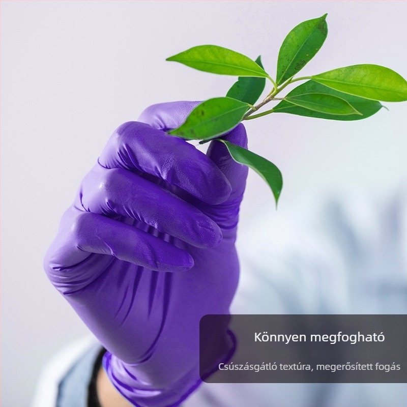 Lila nitril egyszer használatos konyhai kesztyű, olajálló, élelmiszer-biztonsági minőségű
