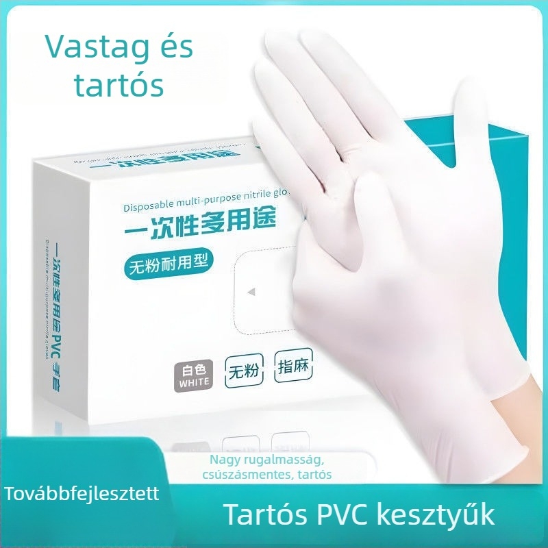 Latex egyszer használatos kesztyűk, vastagított és tartós, cateringhez, élelmiszer-kezeléshez és mosogatáshoz
