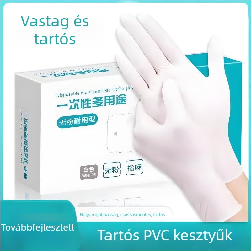 Latex egyszer használatos kesztyűk, vastagított és tartós, cateringhez, élelmiszer-kezeléshez és mosogatáshoz