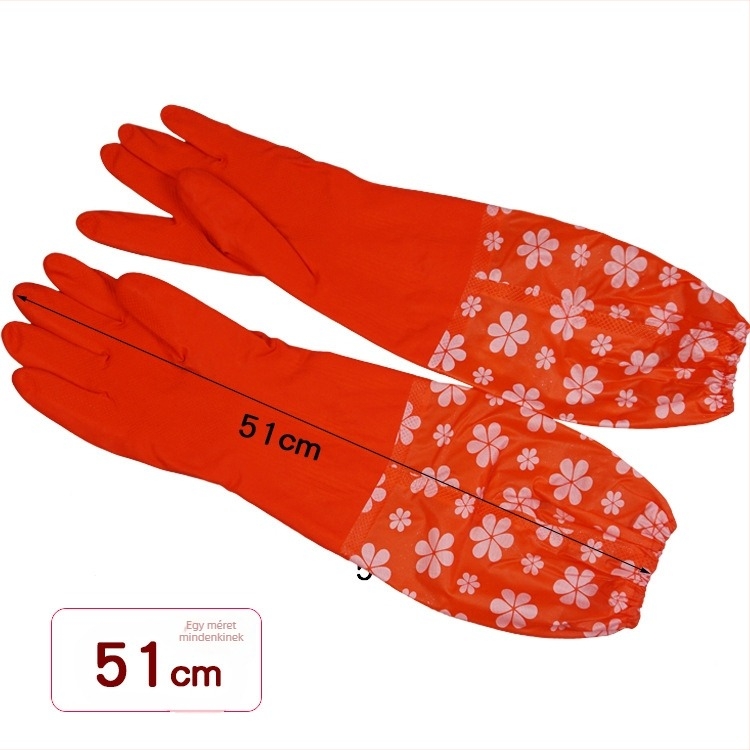 Qingqingmei mosogatós kesztyűk, tartós latex konyhai kesztyű fleece béléssel, vízálló téli használatra