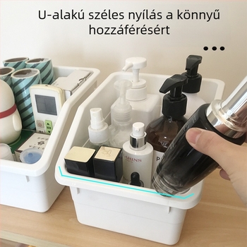 Sokbi elülső nyílású tárolóedény otthonra – nappali és hálószoba számára, nassolnivalók, játékok és egyéb holmik számára, vastagodott kivitele