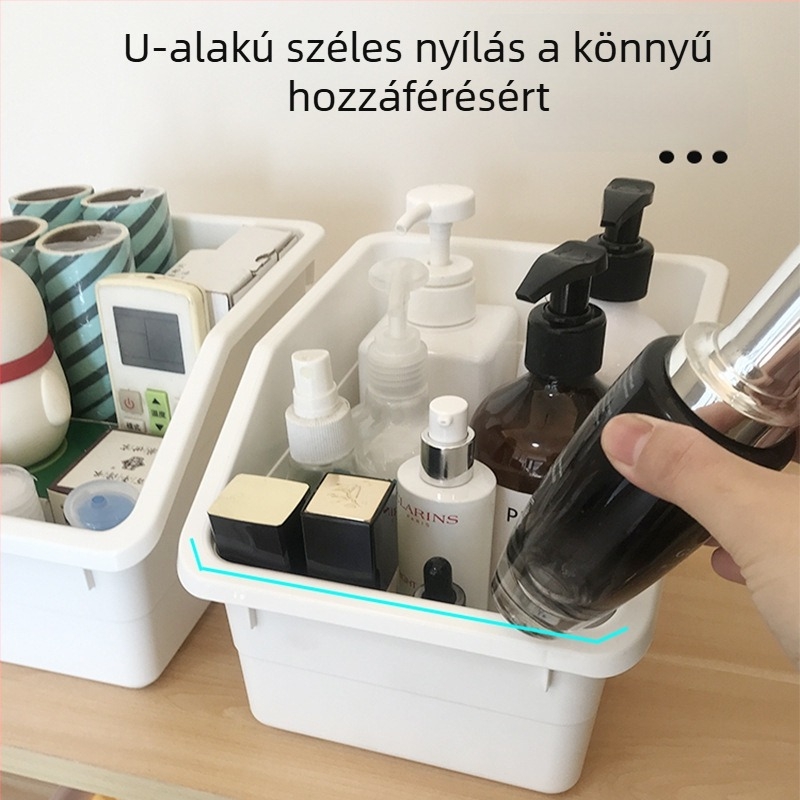 Sokbi elülső nyílású tárolóedény otthonra – nappali és hálószoba számára, nassolnivalók, játékok és egyéb holmik számára, vastagodott kivitele