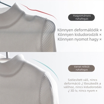 Műanyag ruhafogas, anti-slip, széles vállú, többfunkciós