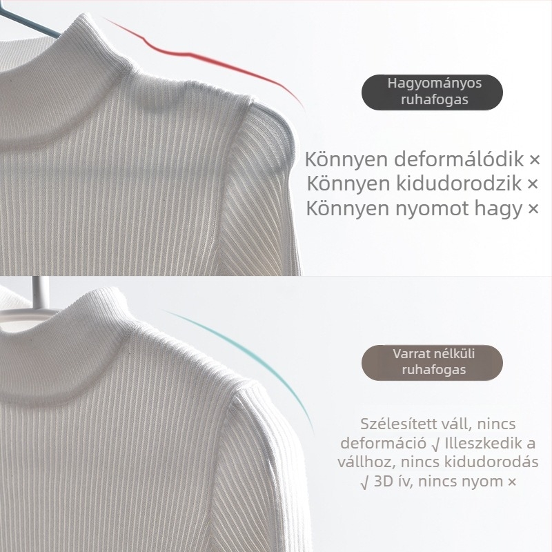 Műanyag ruhafogas, anti-slip, széles vállú, többfunkciós