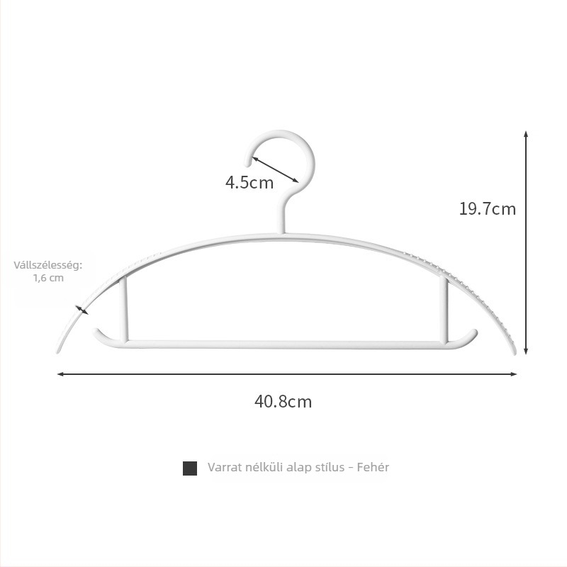 Műanyag ruhafogas, anti-slip, széles vállú, többfunkciós