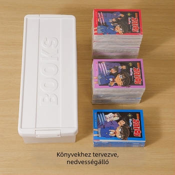 Fedéllel ellátott könyves tároló doboz – állítható, szekrény-stílusú rendező könyveknek, nassolnivalók és játékok számára