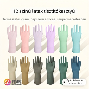 32 cm latex háztartási kesztyű, normál kialakítású, mosogatáshoz és tisztításhoz, konyhai kesztyű