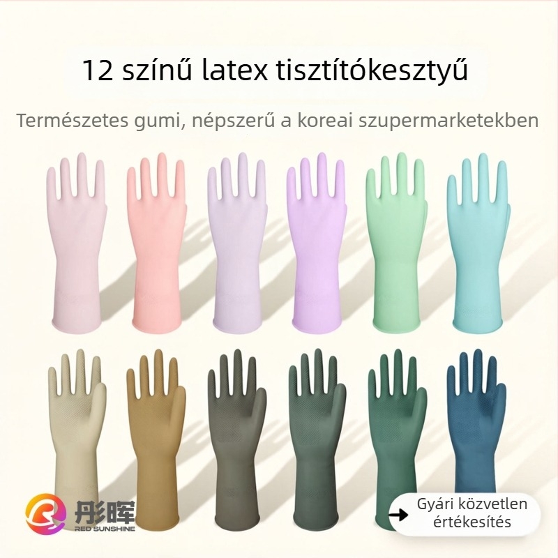 32 cm latex háztartási kesztyű, normál kialakítású, mosogatáshoz és tisztításhoz, konyhai kesztyű