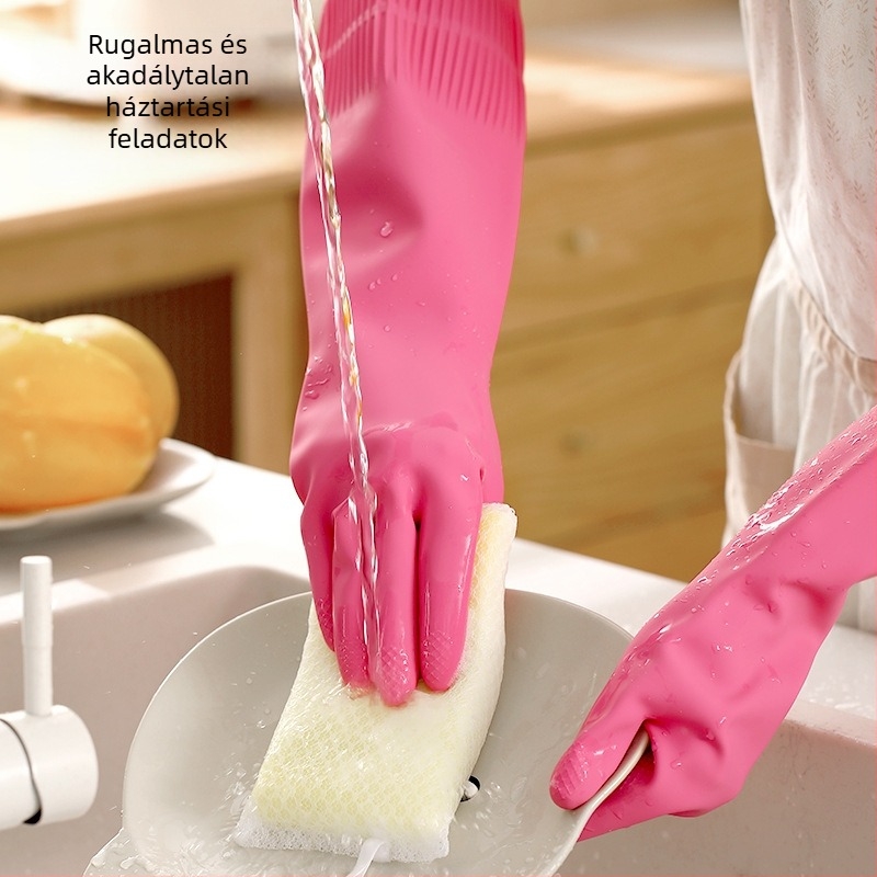 FaSoLa latex háztartási kesztyűk, vastagított, tartós, csúszásmentes, kopásálló mosogatáshoz
