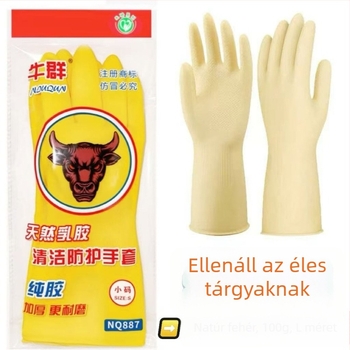 Fleece-béléses vastag latex kesztyű, olaj- és szennyeződésálló, mosogatáshoz és háztartási feladatokhoz téli használatra