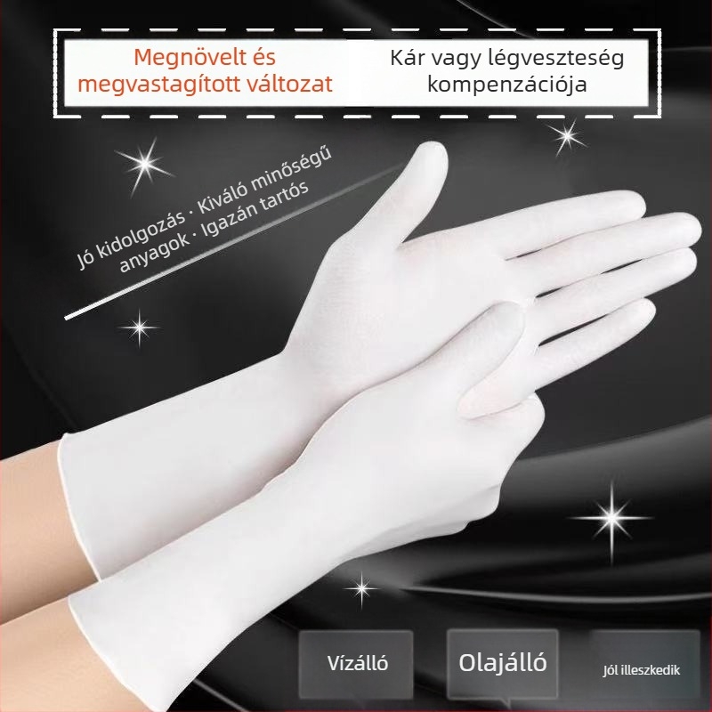 Egyszer használatos nitril kesztyűk, 12 hüvelyk, védő, olaj- és kopásálló a konyhai tisztításhoz, megvastagított nitril