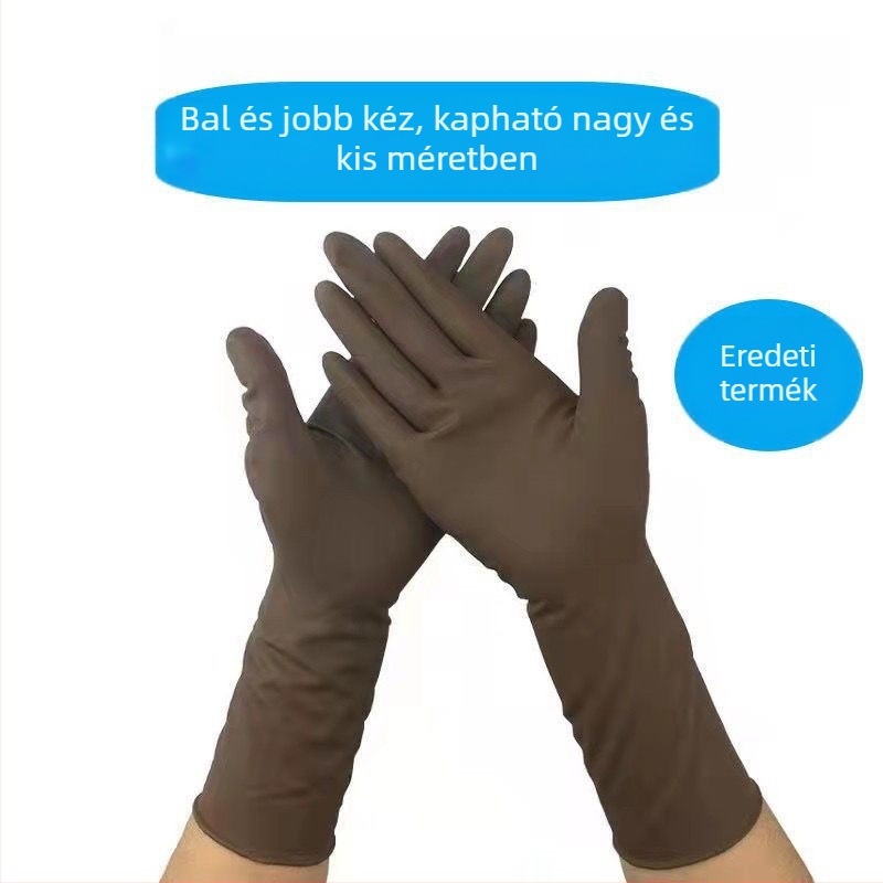 Egyszer használatos latex kesztyűk halak feldolgozásához, vízálló, nagy rugalmasságú, csúszásmentes, ultra vékony, hosszított csuklórész