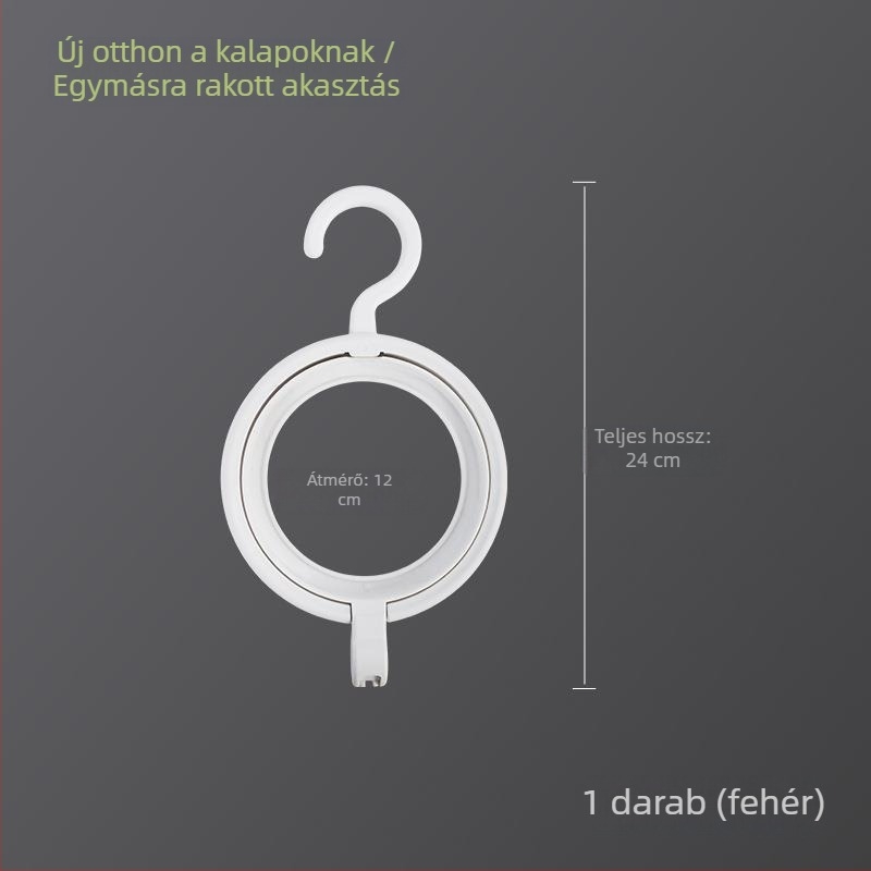Körkörös, multifunkcionális kalap- és sál tároló fogas, falra szerelés fúrás nélkül