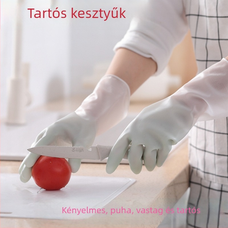 Két színű, vízálló PVC kesztyűk mosogatáshoz és konyhai tisztításhoz