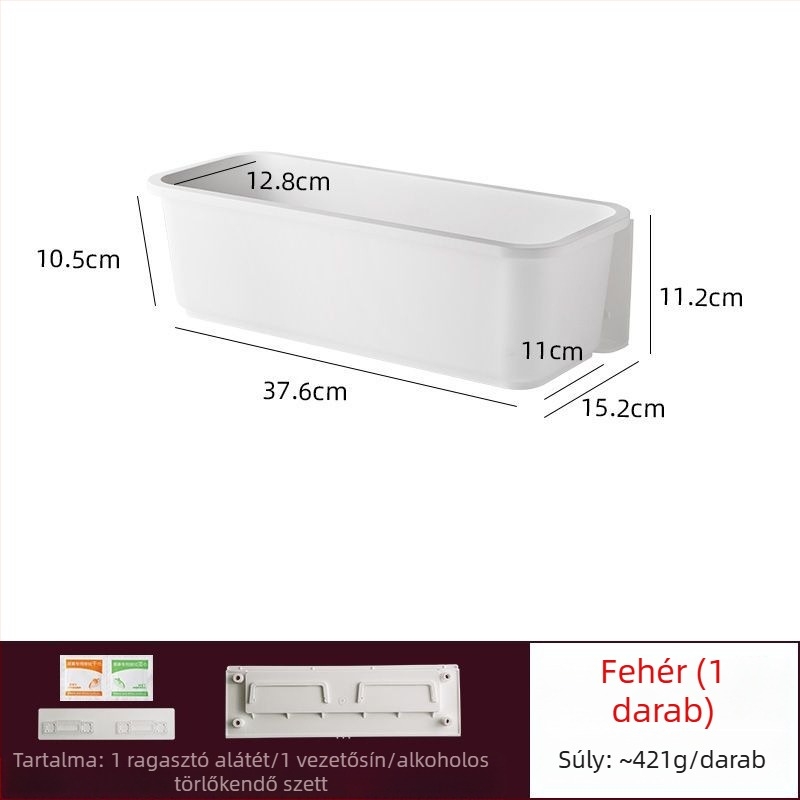 Fali szerelésű fűszerraktár a konyhában – fúrás nélkül, mosogató alatti tároló, 1 szint