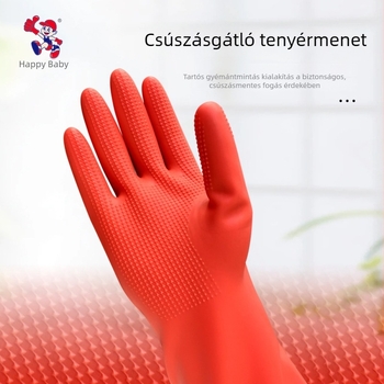 Hosszú latex védőkesztyűk tisztításra és háztartási feladatokhoz – vastag, tartós, mosáshoz, mosogatáshoz és a konyhába