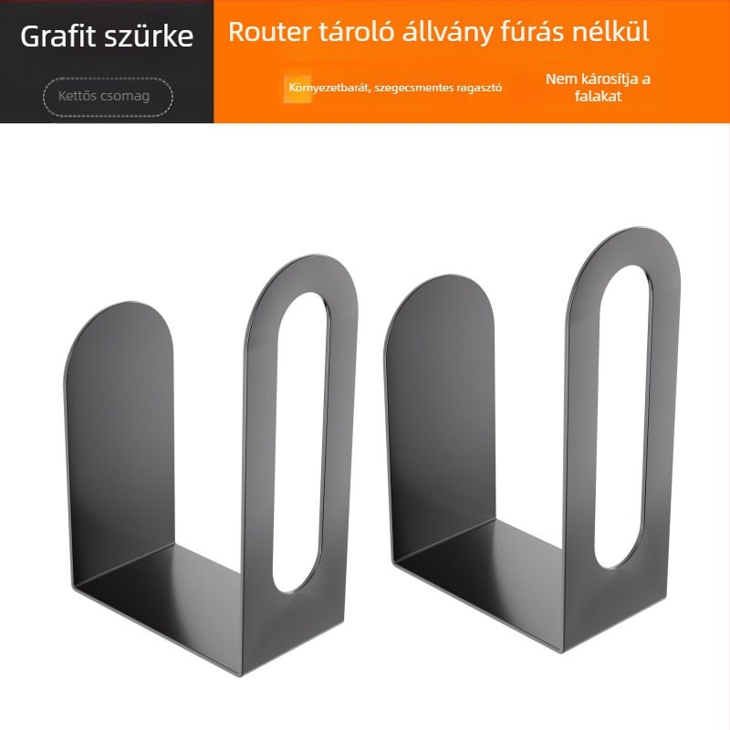 Router tároló doboz, falra szerelhető polc, egyetlen réteg, szénacél, vasból készült művészi dizájn, fúrás nélkül