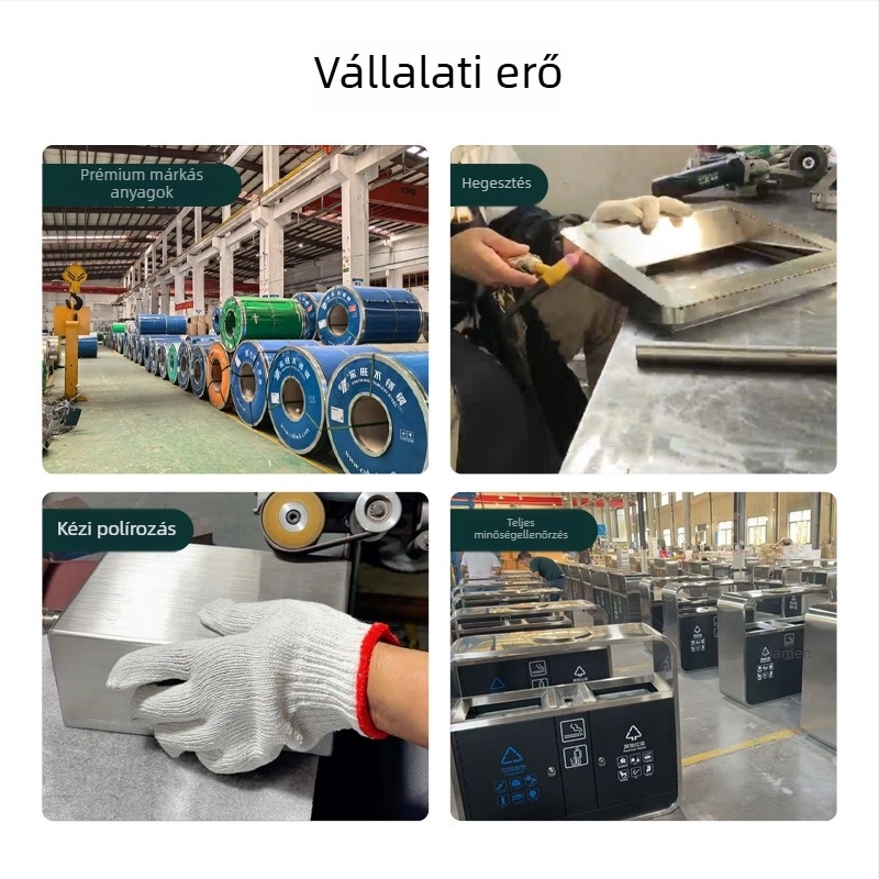 Állványos hamutartó és kültéri rozsdamentes acél szemetes, kereskedelmi használatra