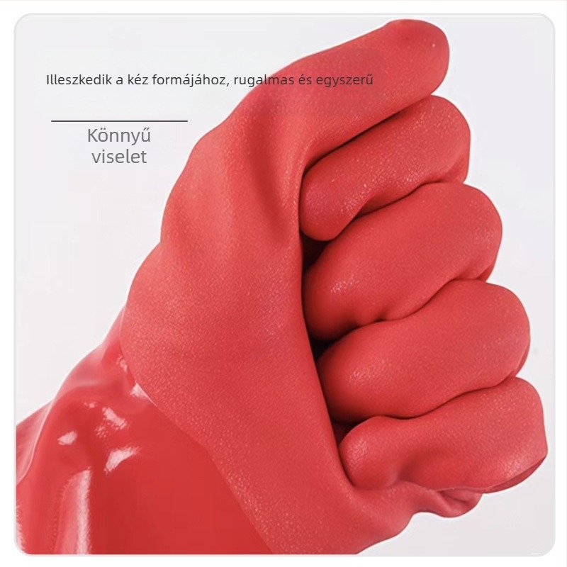Tartós, vízálló mosogatókesztyűk fleece béléssel, latex/nitril gumi alapanyagból