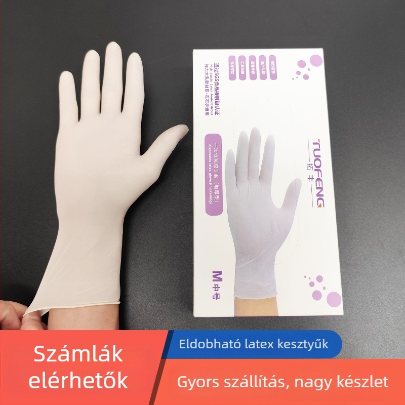 Tuofeng 9 hüvelykes egyszer használatos latex- és nitril-kesztyűk, vastagított, vízálló, konyhai mosogatáshoz