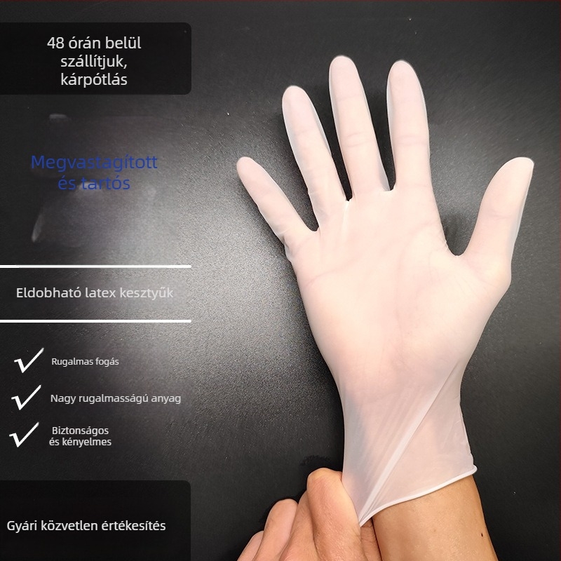 Tuofeng 9 hüvelykes egyszer használatos latex- és nitril-kesztyűk, vastagított, vízálló, konyhai mosogatáshoz