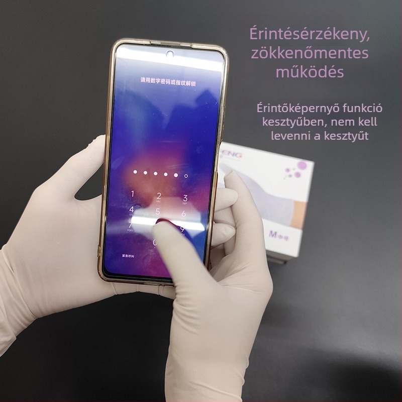 Tuofeng 9 hüvelykes egyszer használatos latex- és nitril-kesztyűk, vastagított, vízálló, konyhai mosogatáshoz