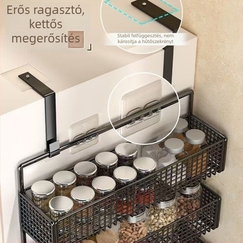 Hatrétegű oldalsó hűtőszekrény tárolópolc zacskók és fűszerek számára