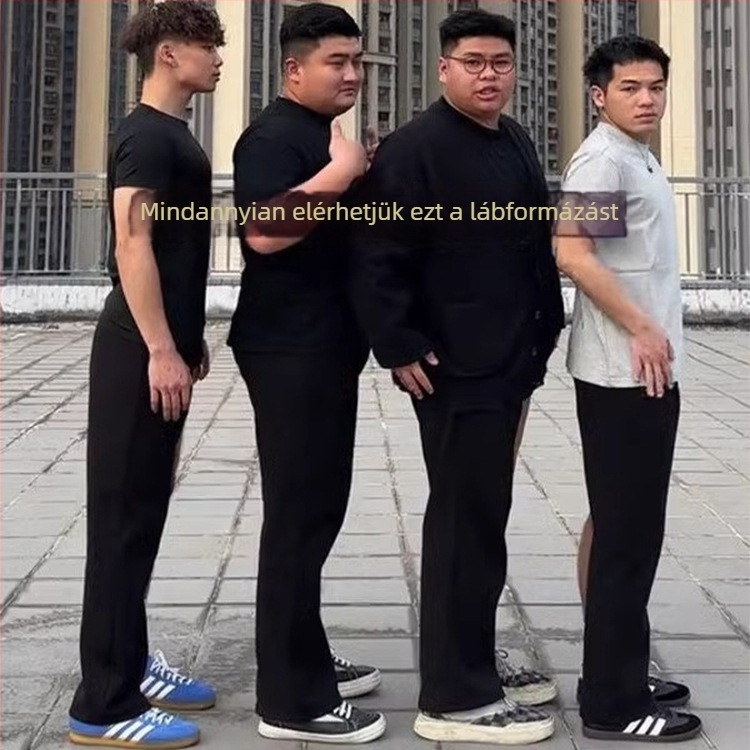 Fekete, drapírozott fazonú, széles szárú nadrág