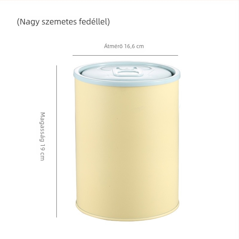 Asztali nyomógombos szemetes, mini rozsdamentes acélból, otthonra és irodába, vízálló, hordó alakú