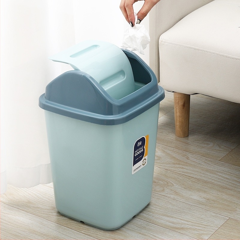 Ház alakú szemetes fedővel, fürdőszoba és konyha számára, műanyag, kapacitás 4 liter alatt, otthoni használatra