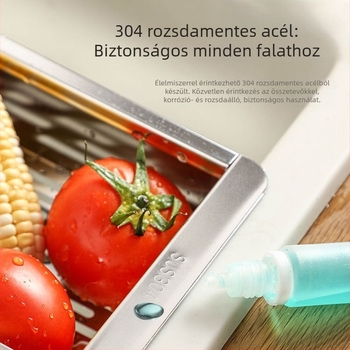 304 rozsdamentes acél lehúzható szárítópolc mosogatóhoz