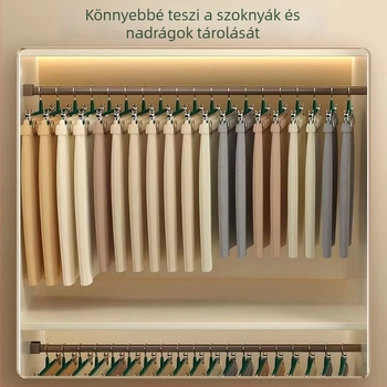 Áthelyezhető megvastagodott nadrágcsipesz gardróbhoz, erős fogás, nyom nélkül