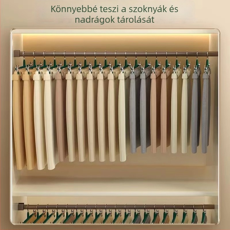 Áthelyezhető megvastagodott nadrágcsipesz gardróbhoz, erős fogás, nyom nélkül