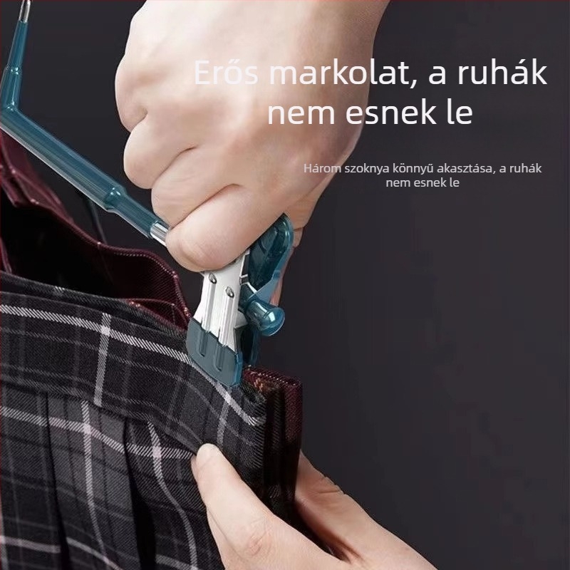 Áthelyezhető megvastagodott nadrágcsipesz gardróbhoz, erős fogás, nyom nélkül