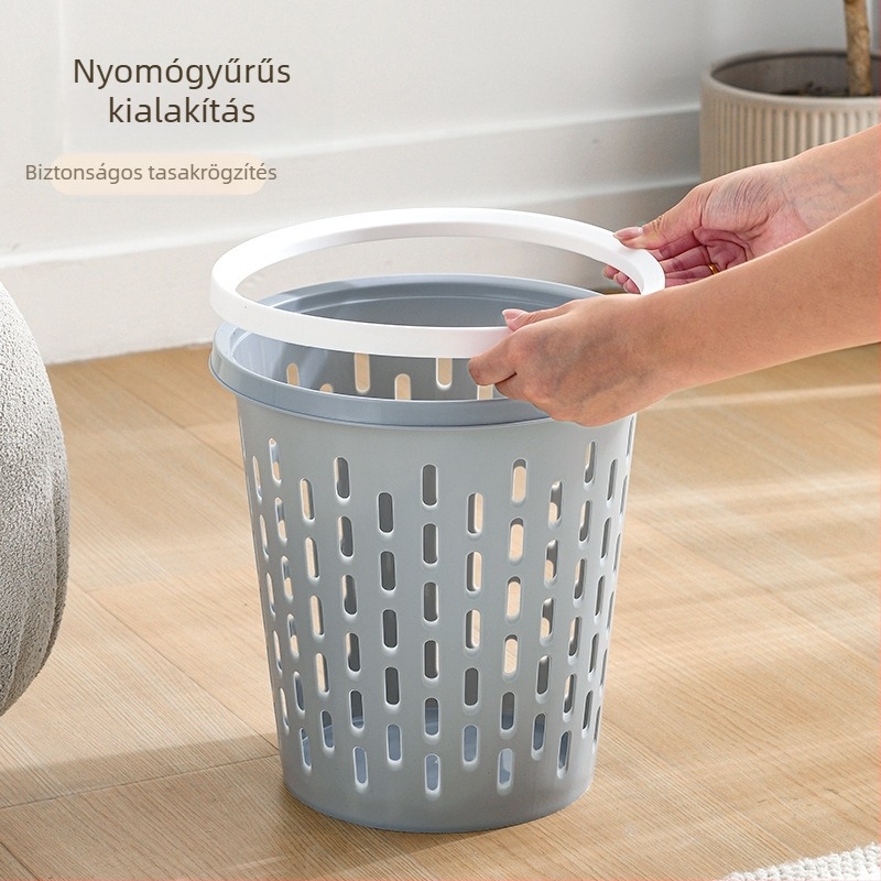 Gyűrű alakú, lyukacsos hulladékgyűjtő fedél nélküli, műanyag, otthoni használatra (8 L)