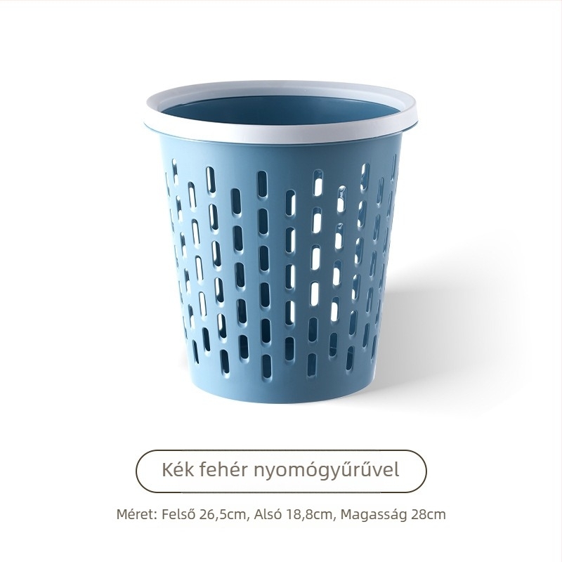 Gyűrű alakú, lyukacsos hulladékgyűjtő fedél nélküli, műanyag, otthoni használatra (8 L)