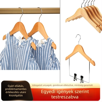 Fa gyerekeknek készült ruhafogas nadrágtartóval és gardrórrendezővel