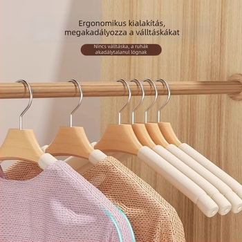 Szilárdfa ruhatartó csúszásmentes habos bevonattal, modern egyszerű stílus, ingek, nadrágok és nyakkendők számára