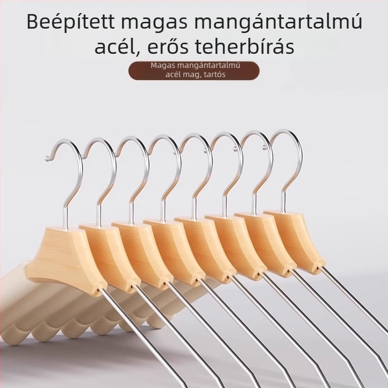 Szilárdfa ruhatartó csúszásmentes habos bevonattal, modern egyszerű stílus, ingek, nadrágok és nyakkendők számára