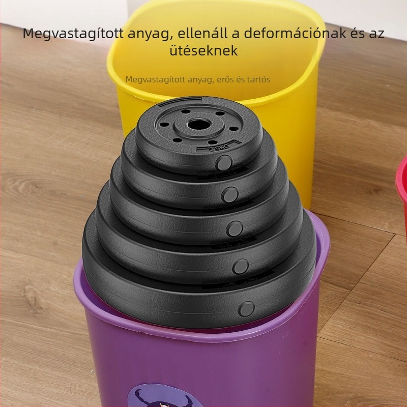 Háztartási négyszögletes műanyag szemetes, fedél nélkül, 5 L, megerősített dizájn
