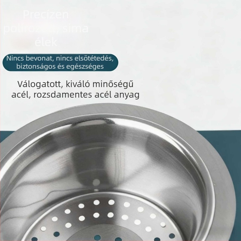 Hattyú alakú konyhai lefolyókosár, rozsdamentes acélból, akasztós lefolyóállvány, száraz–nedves szétválasztású hulladékszűrő kosár