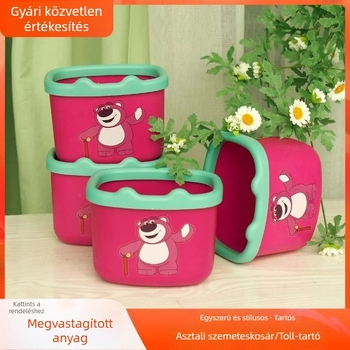 Mini asztali szemetes otthoni használatra, aranyos szemetes a nappali és a hálószoba asztalához, PET anyag