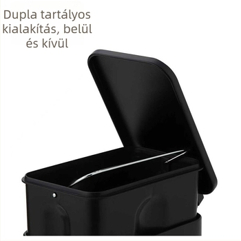 5 literes szemetes fedővel, négyszögletes alakú, lábpedállal, otthonra és irodára, csendes működés