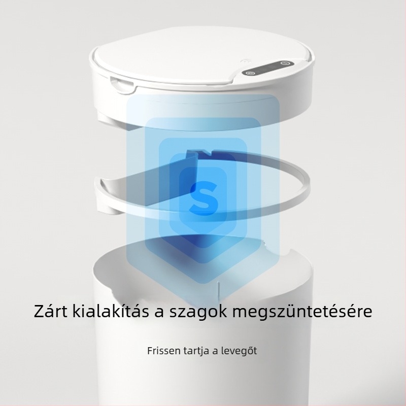 Intelligens szemetes automata szenzorral, kerek alakú, 13-17 L, otthoni használatra: fürdőszoba, konyha, nappali, hálószoba