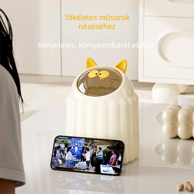 Mini aranyos asztali szemetes fedővel otthonra, hálószobába, tanulószobába és irodába