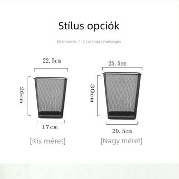 Négyzet alakú vasból készült hálós szemetes, üreges díszítő mintával, fém szemetes otthonra és irodába